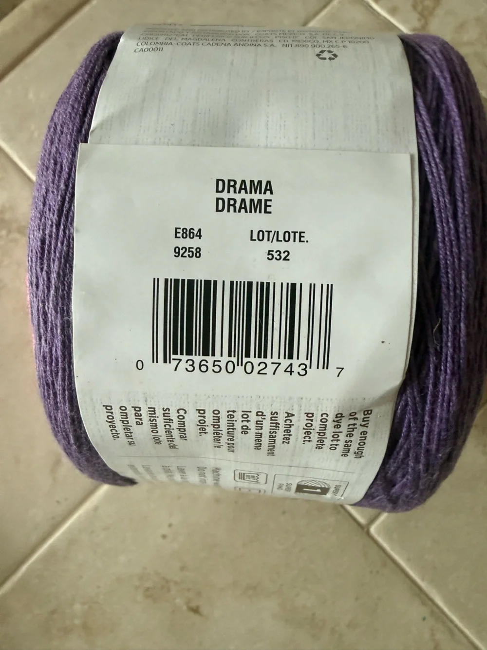Red Heart It's a Wrap Lightweight Cotton-Acrylic Yarn - Purple/Pink - Drama